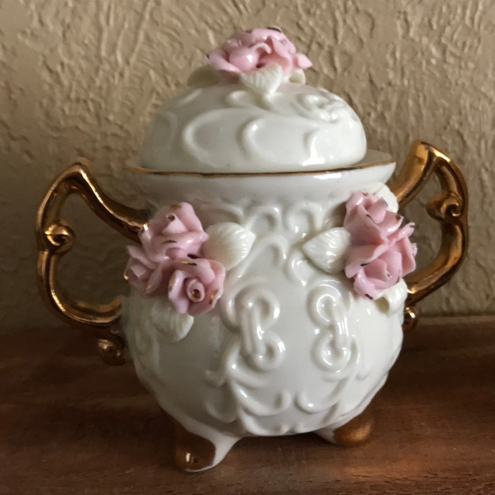 Vintage Cracker Barrel Rose Creamer & Sugar Set Porcelain Giftware - Picture 9 of 11